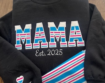 hospital blanket keepsake, mama keepsake sweater, keepsake sweatshirt, embroidered mama, baby clothes keepsake, baby outfit keepsake