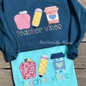 teacher patchwork shirt, teacher embroidered tshirt