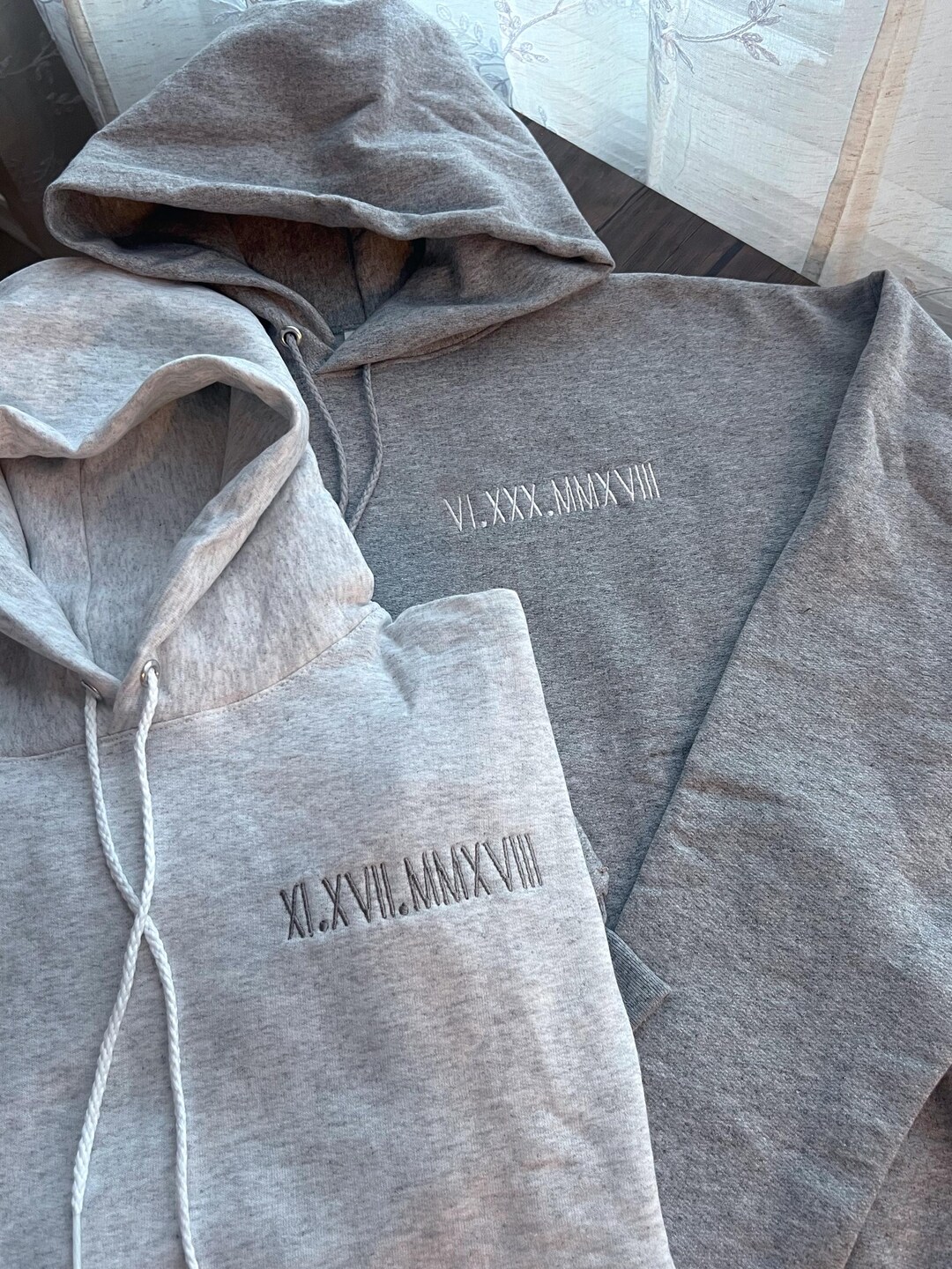 Roman Numeral Embroidered Sweater, Custom Anniversary Date Sweater - Etsy
