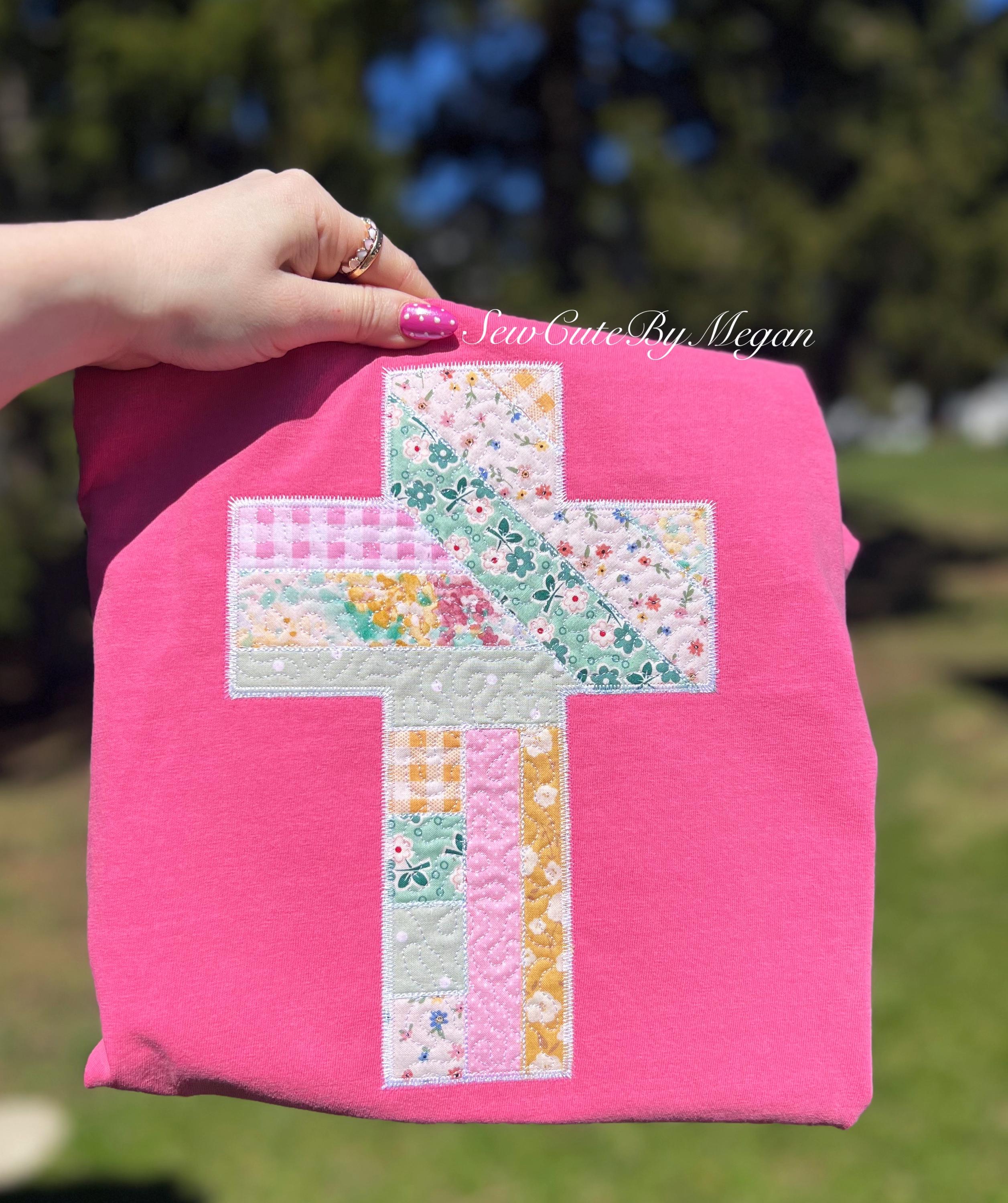 トップス Embroidery Patchwork Shirts Patchwork Quilted Cross Shirt, Floral Spring Fabric Embroidery - Etsy