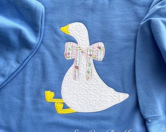 quilted goose embroidered shirt