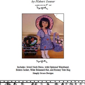 Ann Estelle by Robert Tonner 10-11 inch Doll - Little Lady, Reversible Hat, Roomy Tote Bag, Bolero, Wrap Style Dress with Options.