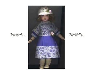 Ensemble Tailleur Bleuette 1907 - Tenue Vintage Poupée - Occasion
