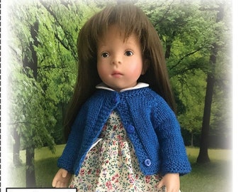 Patrón de suéter de punto de arriba hacia abajo Sylvia Natterer de 14 pulgadas Gotz