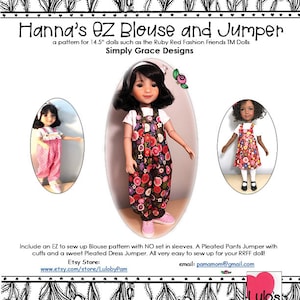 Ruby Red Fashion Friends Hanna'sEZ Blouse & Dress and Pants Jumper Pattern