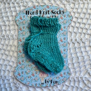 Bleuette Hand Knit Socks - A Knitted Pair of Socks for Bleuette, 11&quot; Doll (Listing is only for Socks, NOT Doll)