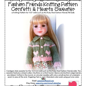 Fashion Friends Knit Confetti & Hearts Sweater Pattern