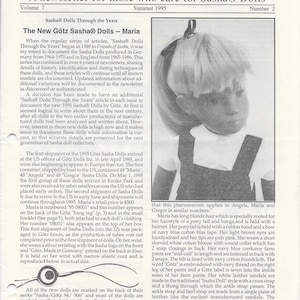 Friends of Sasha Newsletter - Spring 1995, Summer 1995,  Fall 1995- PreOwned