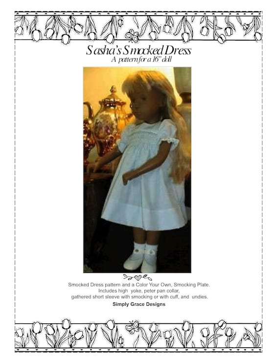 Classic Dress Pattern for the 16 in Sasha Doll ~ Simply Grace Designs
