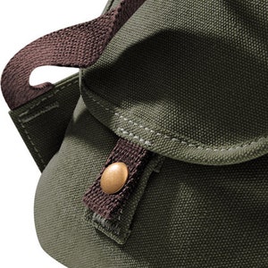 Vintage Canvas Backpack Rucksack, Desert Canvas Rucksack in Farbe military green afbeelding 6