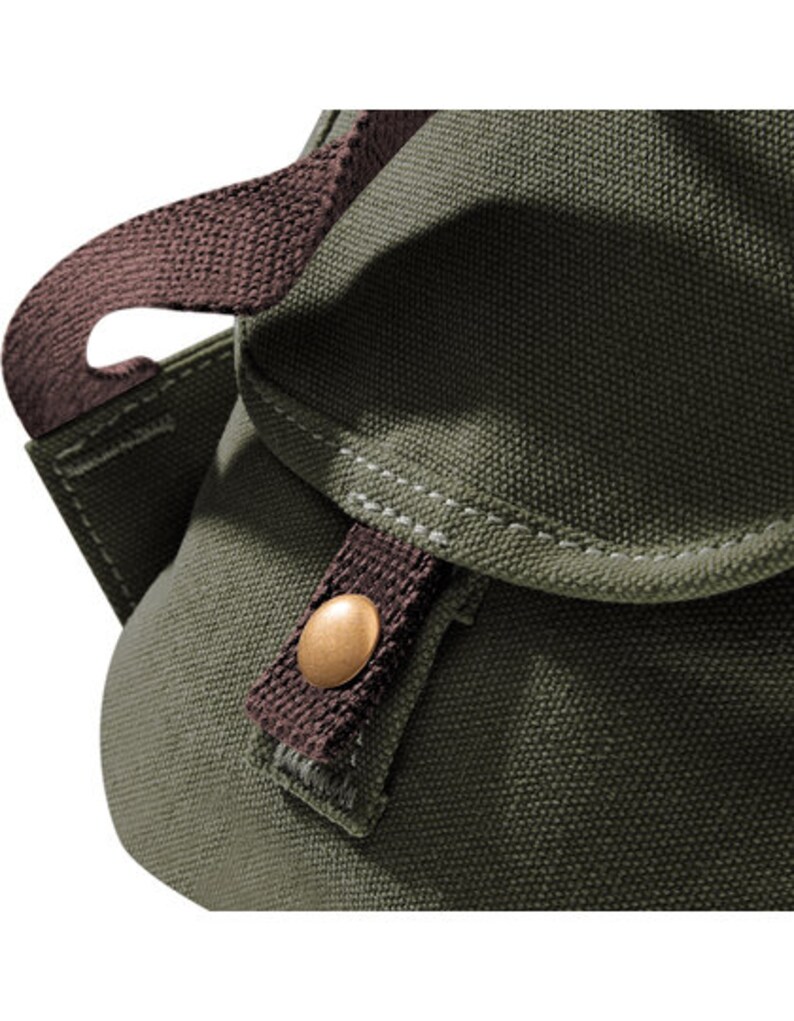 Vintage Canvas Backpack Rucksack, Desert Canvas Rucksack in Farbe military green afbeelding 6