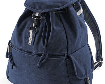 Vintage canvas backpack backpack, desert canvas backpack in color oxford navy