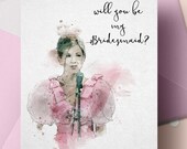 FRIENDS Printable Download - Be My Bridesmaid card - Print your own Friends! - Friends tv show JPG - Rachel / Pink Maid of Honor