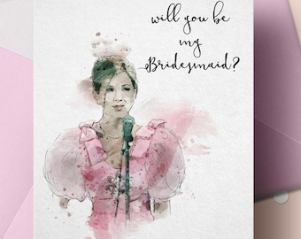FRIENDS Printable Download - Be My Bridesmaid card - Print your own Friends! - Friends tv show JPG - Rachel / Pink Maid of Honor