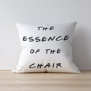 The Essence Of The Chair - Friends Inspired Pillow With Cushion Insert - Chandler And Joey Quote