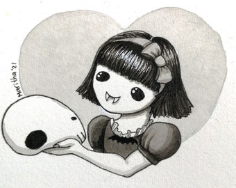 Little Vampire Girl Original Artpiece
