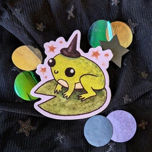 Sticker grenouille sorcière