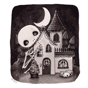 Christmas Home Decorating Original Art Print