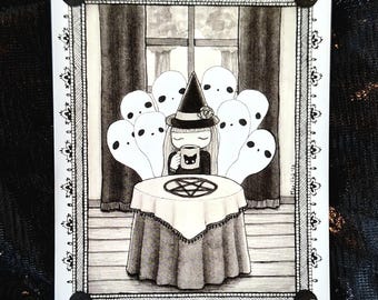 Haunted Teabreak Art Print