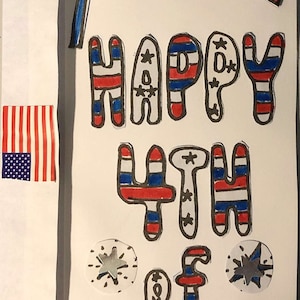 Flag & Stripes 4th of July Card par Cherie