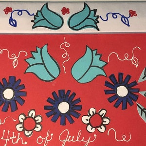 4 juillet Fleurs en rouge ou bleu par Cherie