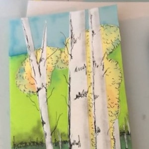 Paisible tremble arbres carte d’anniversaire par Cherie