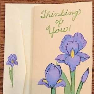 Purple Iris Thinking of You Card by Cherie