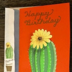 Cactus Fleur Carte d’anniversaire par Cherie