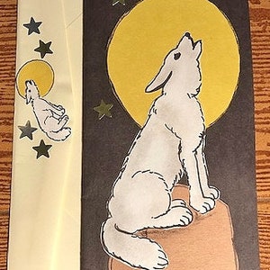 Carte Loup hurlant à la lune par Cherie