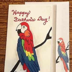 Carte de macaw de la fête des pères par Cherie