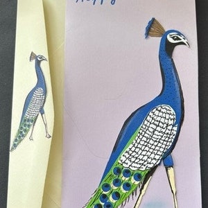 Magnifique carte d'anniversaire paon par Cherie