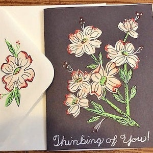 Fleurs de cornouiller Pensant à vous Carte par Cherie