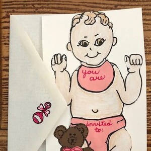 Invitation à la baby shower pour carte garçon ou fille par Cherie