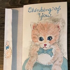 Chaton moelleux pensant à vous Carte par Cherie