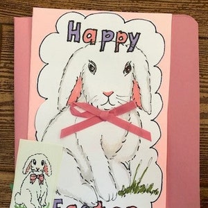 Carte Joyeux lapin de Pâques par Cherie