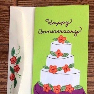 Carte d'anniversaire de gâteau de mariage par Cherie