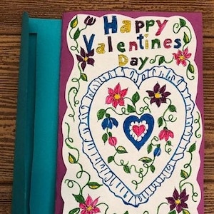 Carte décorative de Valentine pourpre par Cherie