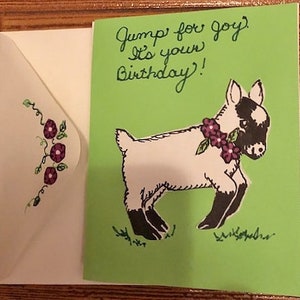 Carte d'anniversaire Chèvre naine par Cherie