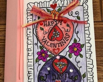 Twin Hearts Valentine's Day Card by Cherie