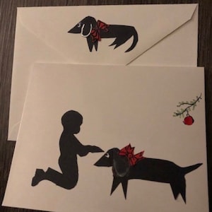 Série de cartes de Noël teckel #3 par Cherie