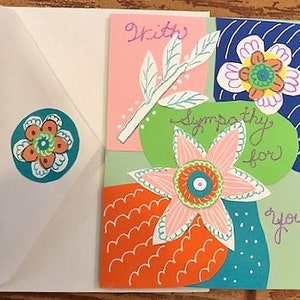Rainbow Flowers Sympathy Card par Cherie