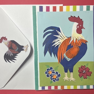 Carte de remerciement coq par Cherie