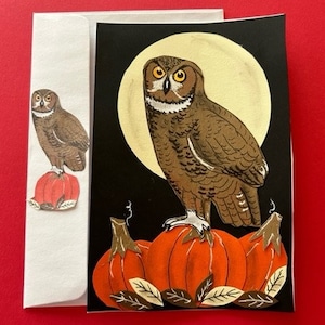 Carte de vœux « Hibou la nuit » par Cherie