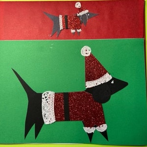 Carte série de Noël teckel #7 par Cherie