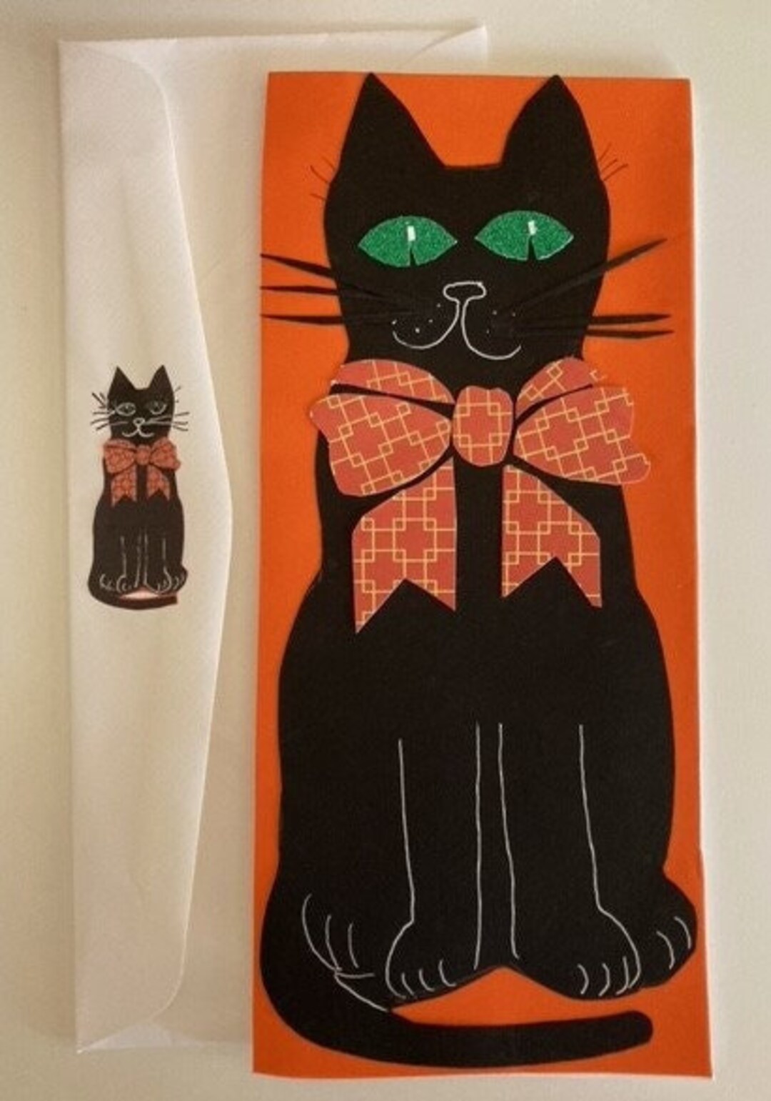 Black Halloween Cat Card by Cherie - Etsy
