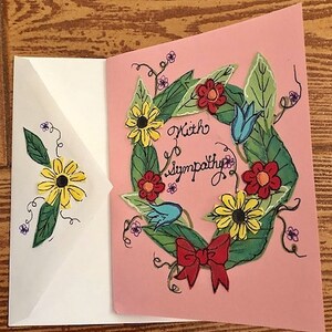 Belle carte pop-up de fleurs de sympathie par Cherie