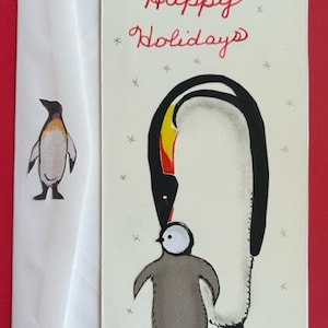 Carte Maman et son bébé pingouin par Cherie