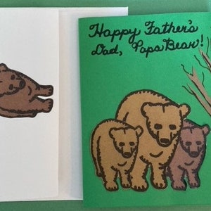 Carte pop-up de fête des pères Bear par Cherie