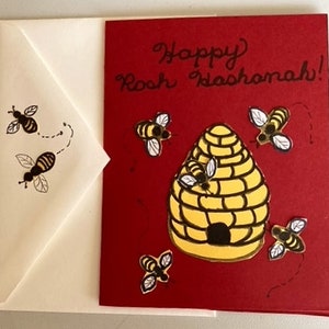 Carte Abeilles & Ruche Rosh Hashanah par Cherie