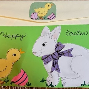 Carte Lapin de Pâques et poussin par Cherie